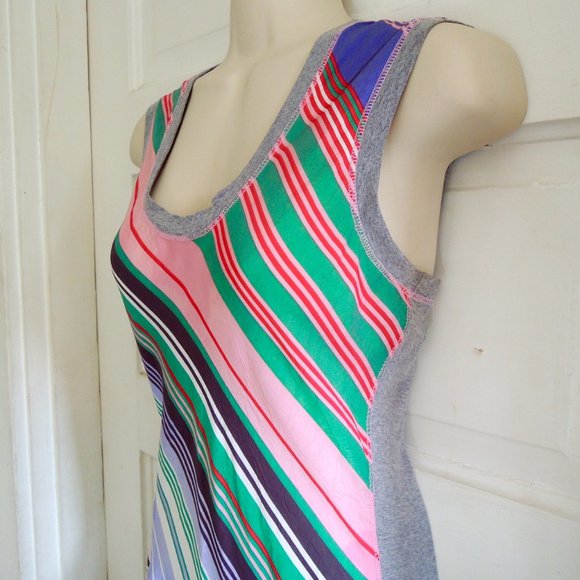 Cori Pink & Green Candy Stripe Dress M - Picture 8 of 12